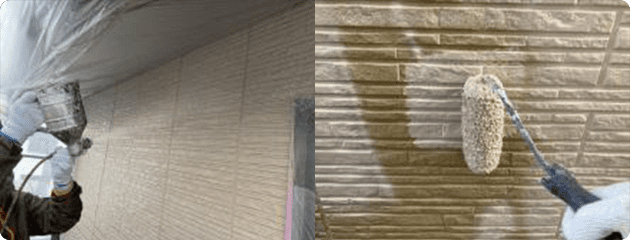 凹凸壁を活かして多彩模様塗料